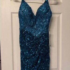 SOLD Women’s Teal Sequin Party Dress